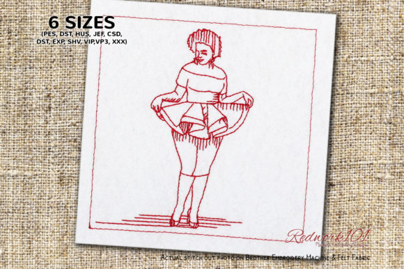 African Woman Machine for Holiday Embroidery