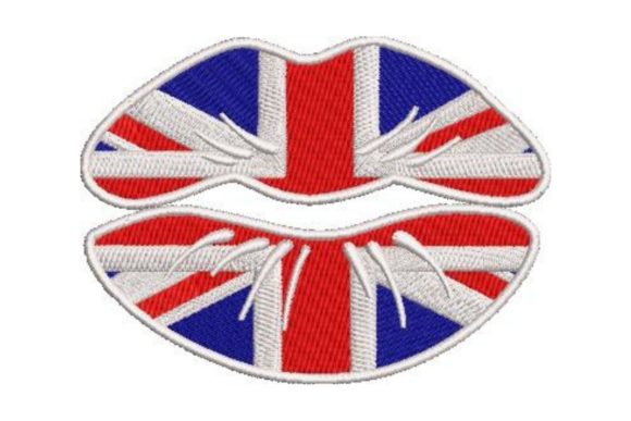 British Lips: A Playful Embroidery Gem for Personalized Gifts