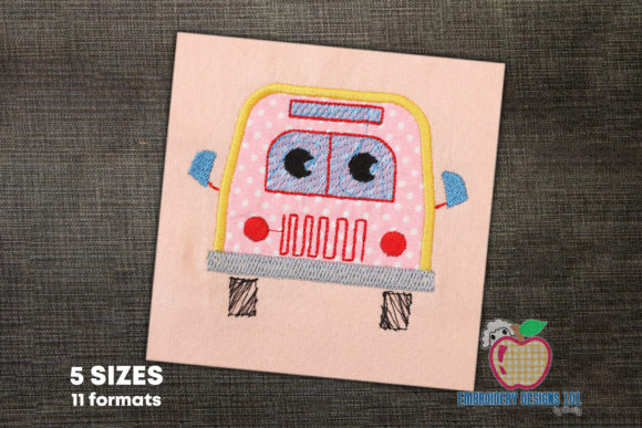 Front View of School Bus Applique Review