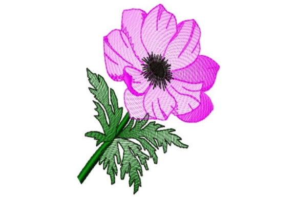 Sketched Purple Flower for Holiday Embroidery