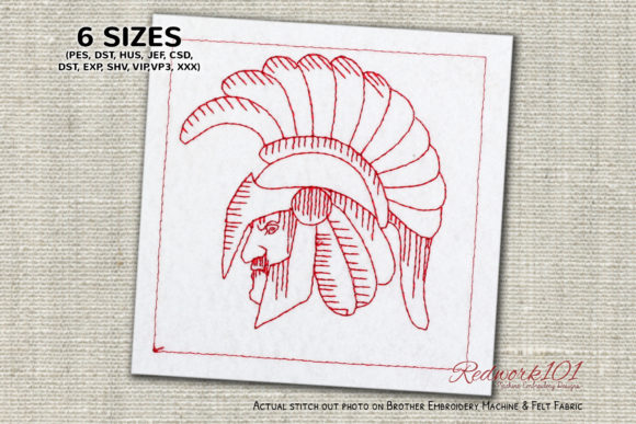 Spartan Warrior Head Redwork Design Review